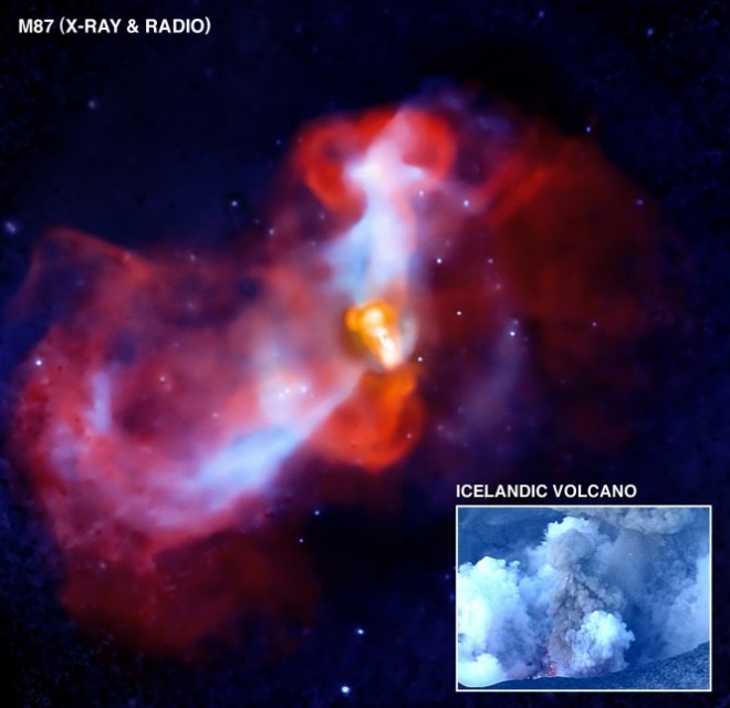 volcano seen erupting at M87 galaxy