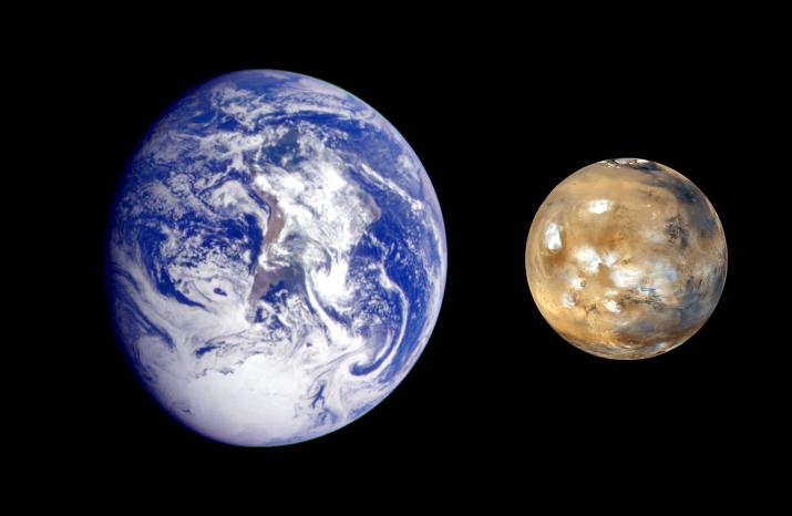 Earth and Mars