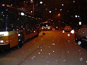 Snow-covered roads Upper Midwest 2010