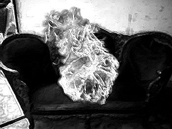 illustration of burning sofa