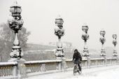 Paris snow Alexandre III bridge