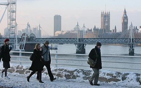 Click to enlarge Snow in London