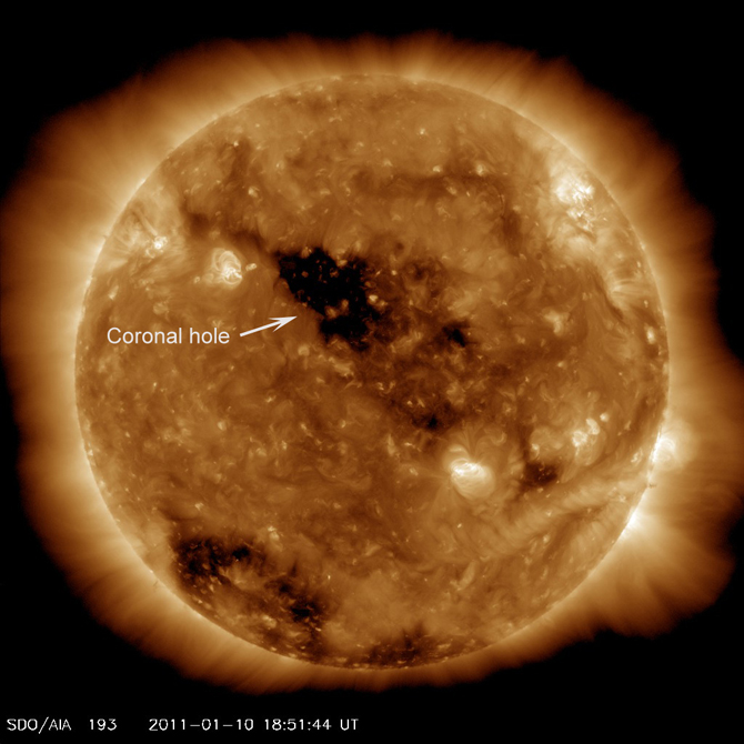 Click to enlarge Hole in Sun's Corona