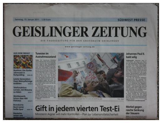 Click to enlarge Article in German Paper