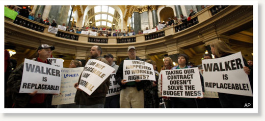 winsconsin union protests