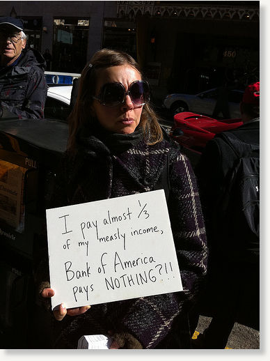 Click to enlarge Bank pays no taxes sign