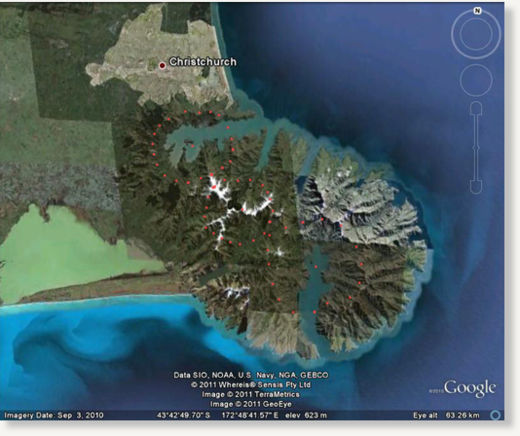 Click to enlarge Christchurch volcano