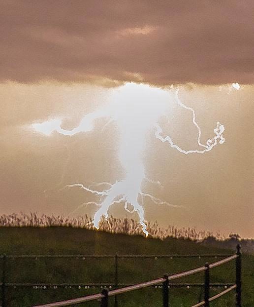 Click to enlarge Martin Dolan captured a lightning man in the skies over Dorset