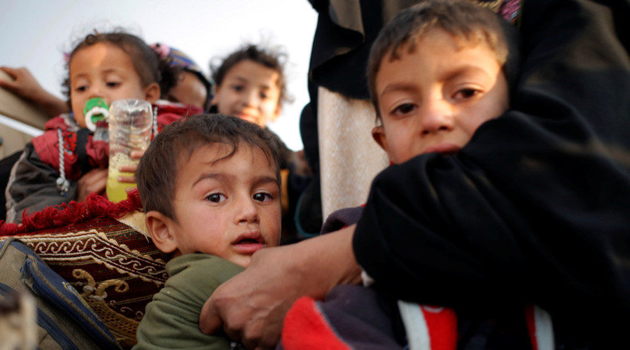 Click to enlarge children Iraq Syria ISIS refugee human shield