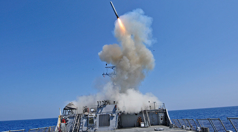 US navy firing missile