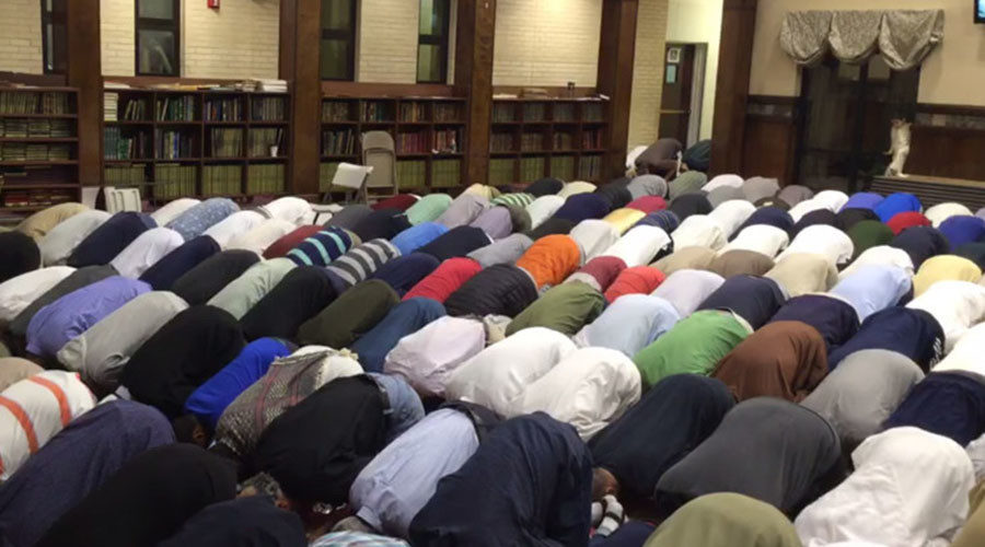 Muslims praying
