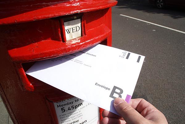UK polling station ballot box elections
