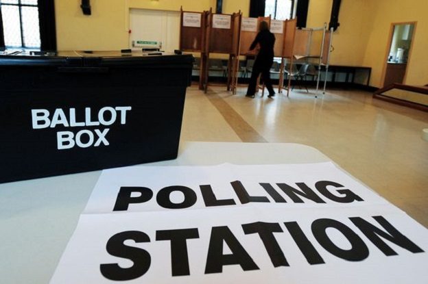 UK polling station ballot box elections