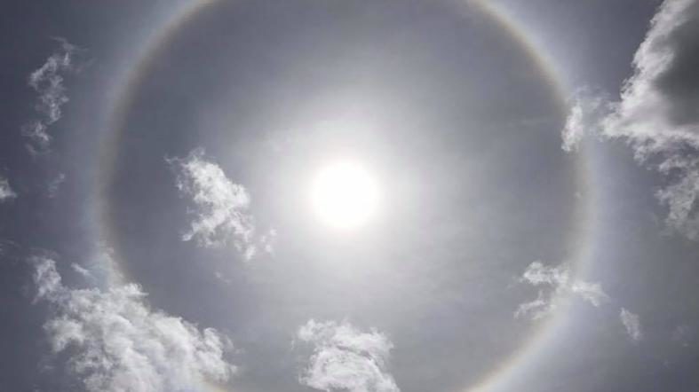 Sun halo in New Hampshire