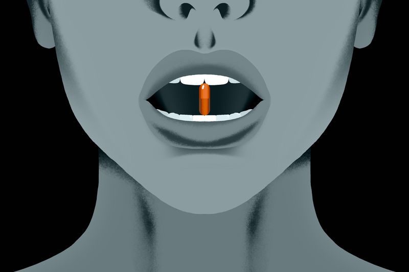 pill in mouth