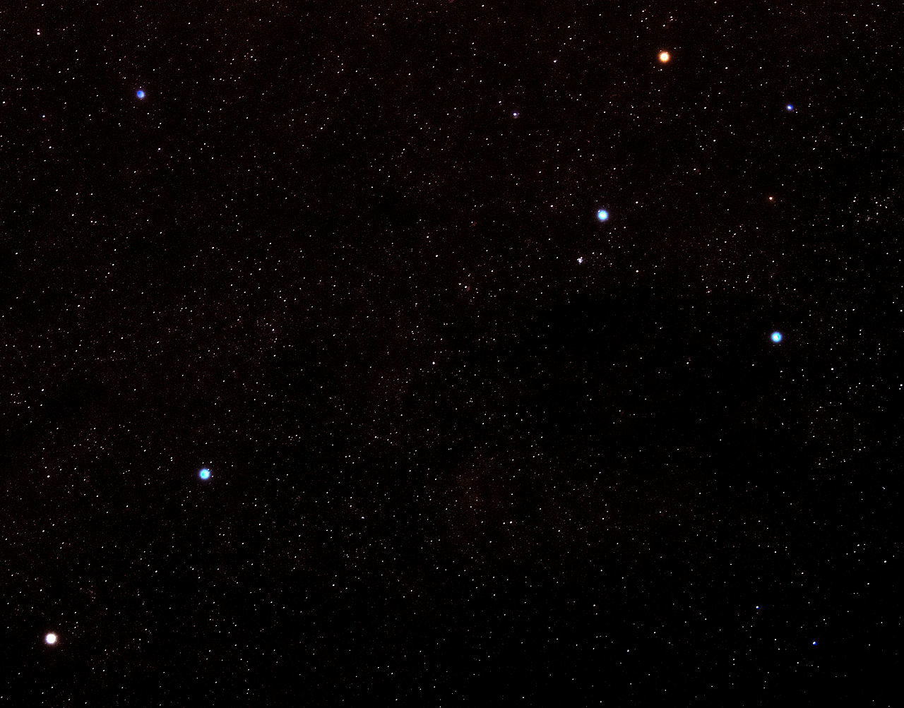 Click to enlarge The Southern Cross, near where the meteor fragment passed.