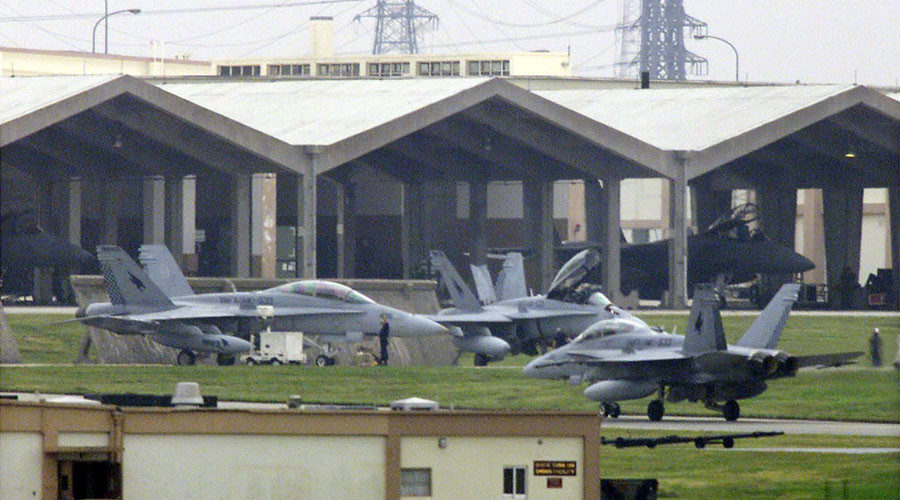 US Air Force's F-18 on Japanese southwestern island of Okinawa
