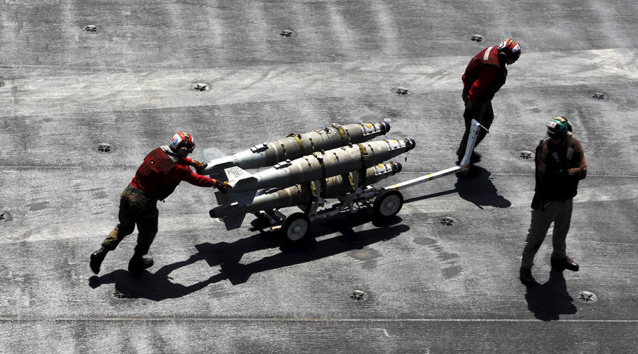US-led coalition loading bombs