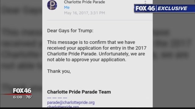Charlotte Pride Parade notice