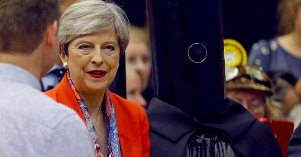 Theresa May and Lord Buckethead