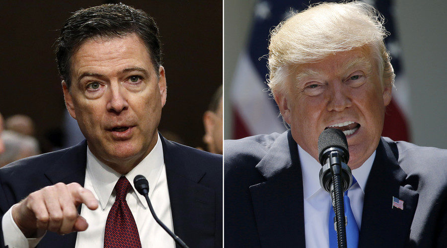 Click to enlarge James Comey (L), US President Donald Trump