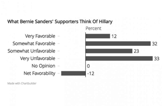 Click to enlarge Bernie Sanders Supporters Opinion Poll Hillary Clinton