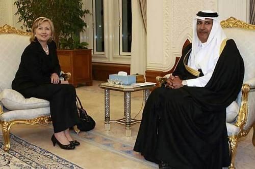 Click to enlarge SecState Hillary Clinton, left, meets the Prime Minister of Qatar Sheik Hamad bin Jassim bin Jabor Al Thani