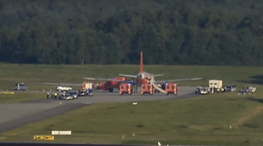 German police have arrested three passengers for allegedly discussing “terrorist matters,” on an easyJet flight