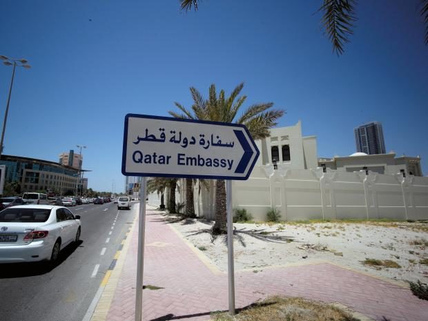 Qatar embassy sign