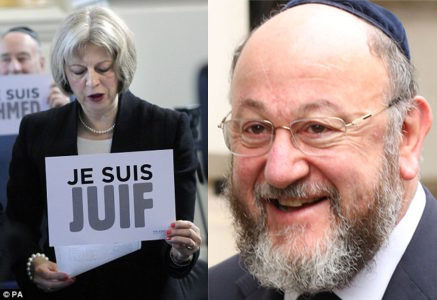 Click to enlarge Theresa Je Suis Juif May & Chief Rabbi Ephraim Mirvis