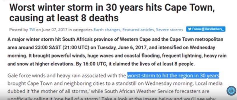 Cape Town winter storm