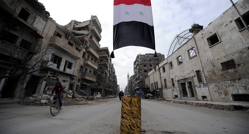 Syrian flag in Aleppo