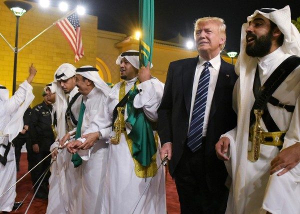 trump saudis sword dance