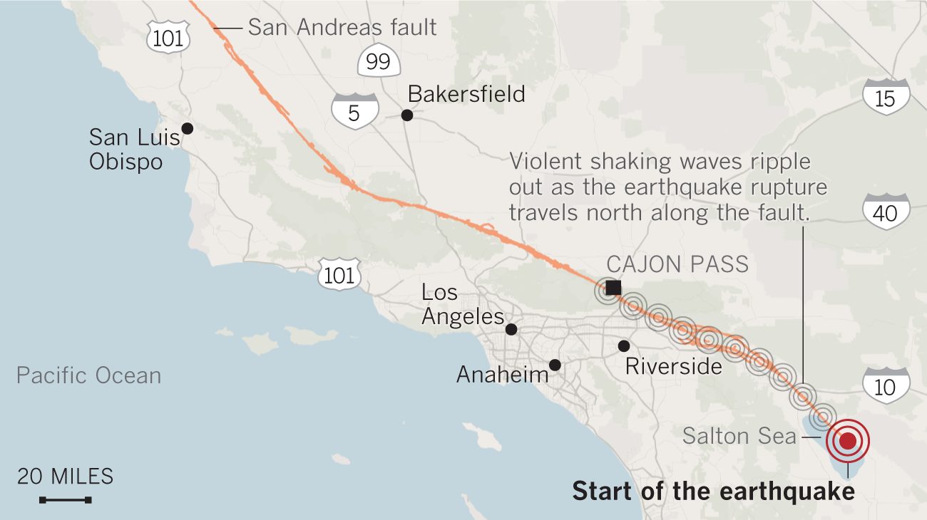 Click to enlarge San Andreas Fault earthquake Cajon Pass