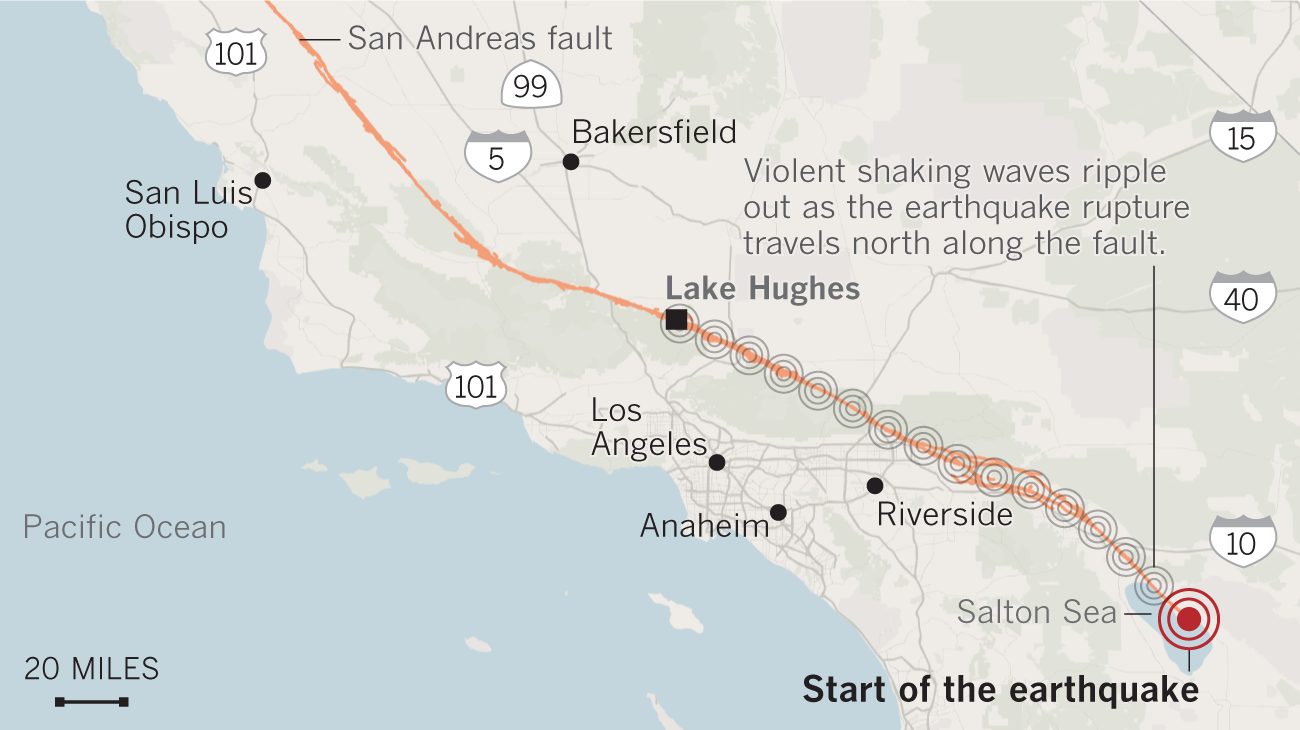 Click to enlarge San andreas fault earthquake Lake Hughes