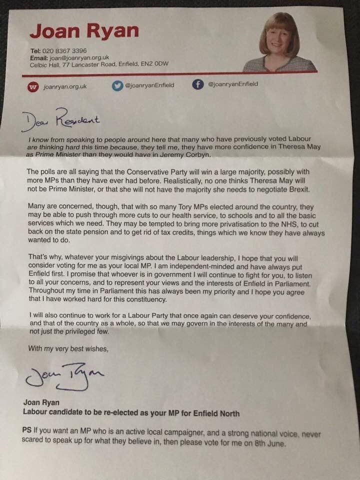 Joan Ryan letter Corbyn jewish 