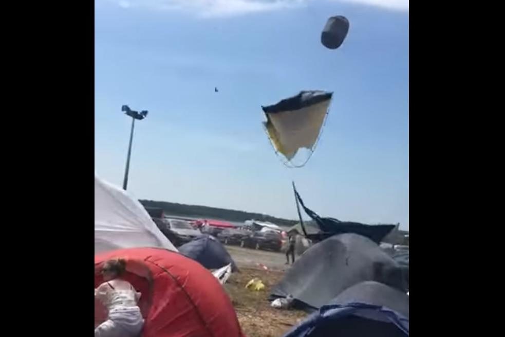 Click to enlarge tents in air