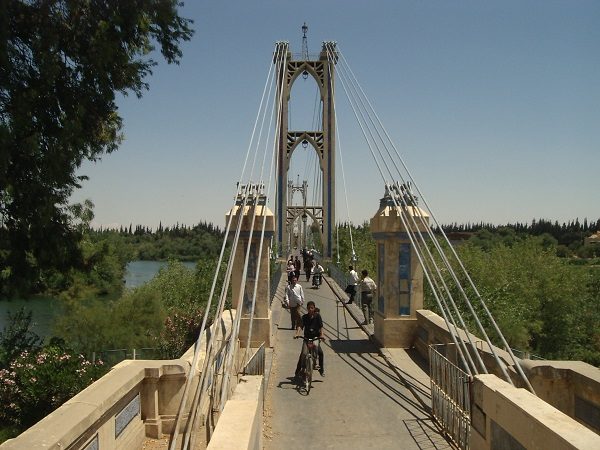 Bridge of Deir ez-Zor over Euphrates river in Syria