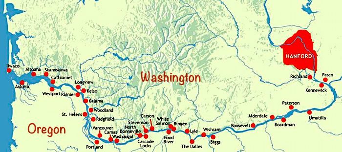 Click to enlarge Hanford map