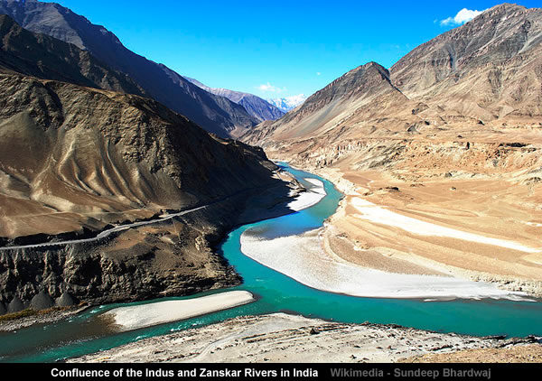 Click to enlarge Indus and Zanskar Conflunce
