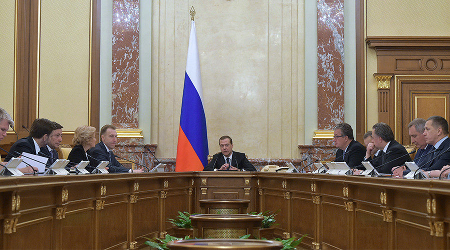 Dmitry Medvedev chairs a Government meeting