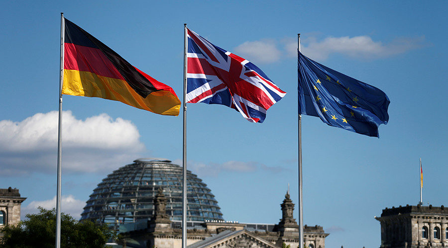 German, UK and EU flags