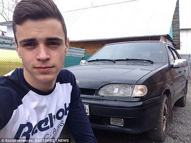 Denis Kondakov, 17, died after climbing on top of a pile of gravel and then reaching up to touch a high-voltage electric cable while being watched by two teen girls