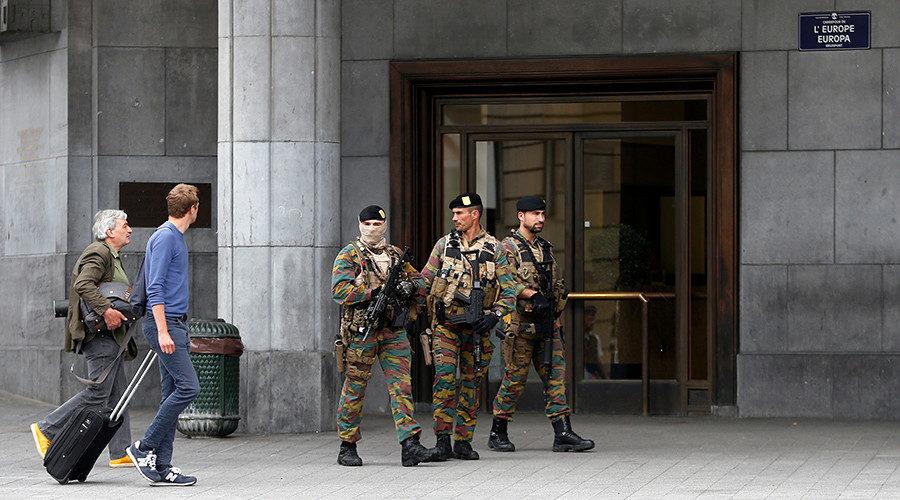 Belgian soldiers on patrol