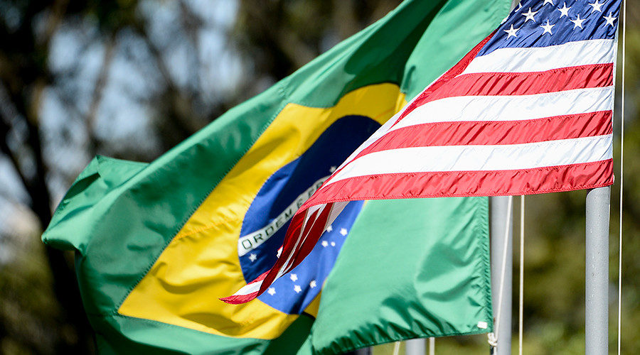 Brazil and US flags