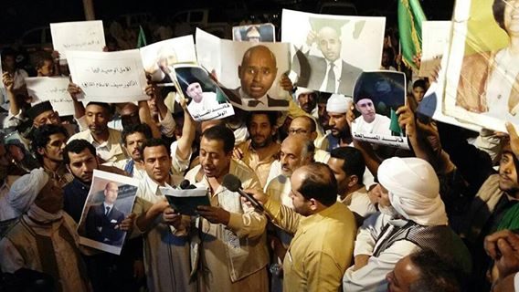 Libya people supporting Saif