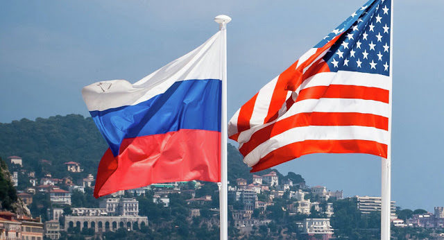 Russian and US flags