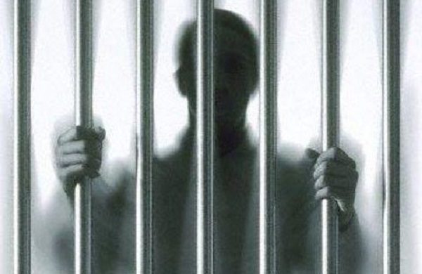 man behind bars drawing
