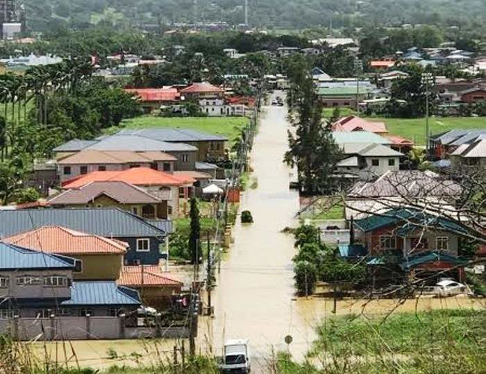 Click to enlarge The flooding that happened overnight in Marabella.