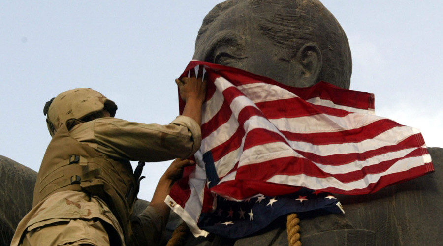 US flag Middle East Saddam Hussein